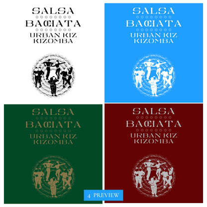 Salsa Bachata Kizomba UrbanKiz Dancer transparent PNG image file 4pcs (S02SET02) Premium Apparel Graphics