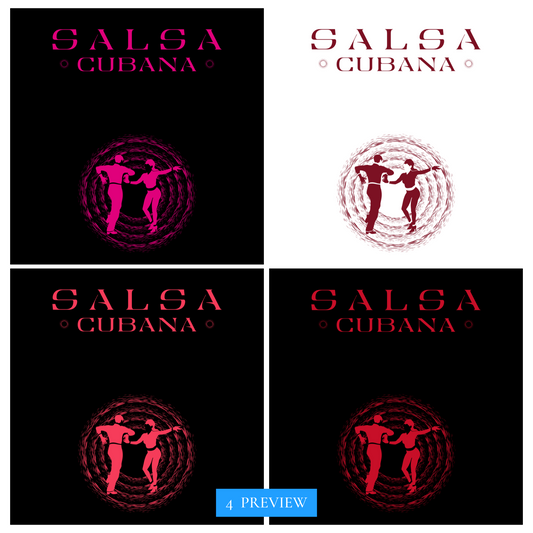 Salsa Cubana Dancer Transparent PNG Premium Apparel Graphics 4pcs (S02SET05)