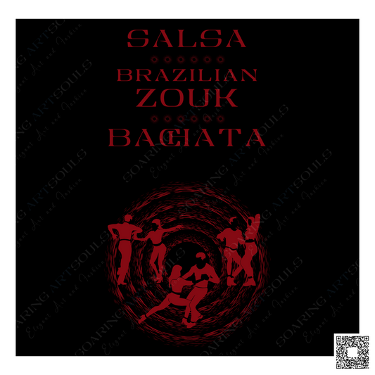 Salsa Zouk Bachata Dancer S0205 red PNG print file for Gifts, Apparel