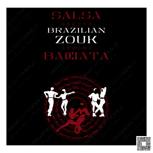 Salsa Zouk Bachata Dancer S0214 red-white PNG print file for Gifts, Apparel