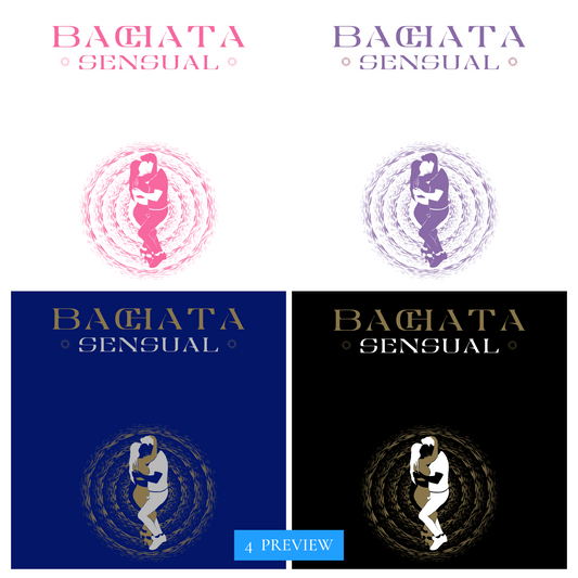 Bachata Sensual Dancer (S02SET06) 4pcs transparent PNG image file Premium Apparel Graphics