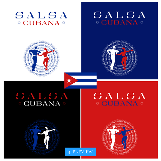 Salsa Cubana Dancer Transparent PNG Premium Apparel Graphics Bundle (S02SET01 Cuban colours)