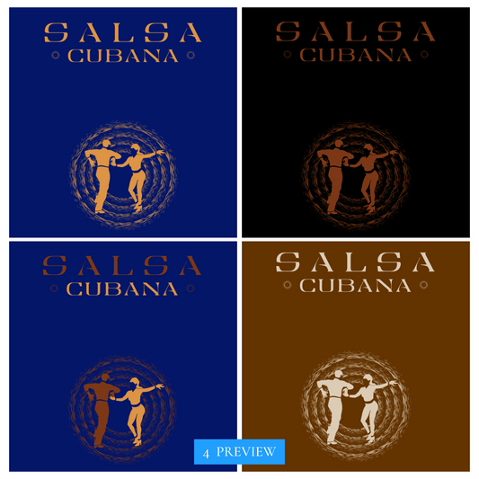 Salsa Cubana Dancer Transparent PNG Premium Apparel Graphics Bundle (S02SET04)